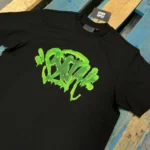 Black/Green Syna World Logo Slime T-Shirt - Image 3