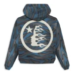 Blue Hellstar Classic Logo Airbrush Zip-Up Hoodie - Image 2