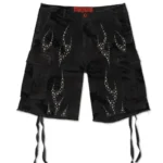 Camo Hellstar Studded Cargo Shorts