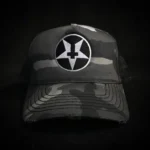 Gray Hellstar Camo Trucker Hat