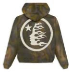 Green Hellstar Classic Logo Airbrush Zip-Up Hoodie - Image 2