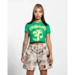 Green and Pink Women's Hellstar Yoga T-shirts