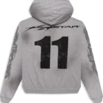 Grey Hellstar Yoga Zip Up Hoodie - Image 2