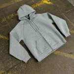 Grey Marl SYNA Neoprene Zip-Up Hoodie - Image 2