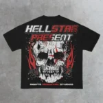 Black Hellstar Vintage Skull Angel T-Shirt - Image 2