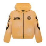 Yellow and Black Zip-Up Hellstar Sports Hoodie