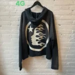 Black Zip-up Vintage Washed Hellstar Hoodie - Image 2