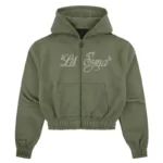 Black/Khaki Women's LIL SYNA Rhinestone Zipper Hoodies - Image 3