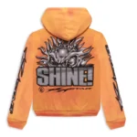 Orange Hellstar Sun Zip-Up Hoodie - Image 2