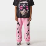 Pink Hellstar Records Flame Sweatpants - Image 3