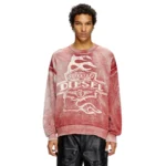 Red Hellstar x Diesel K-Belez Reverse Print Logo Jumper - Image 2