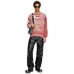 Red Hellstar x Diesel K-Belez Reverse Print Logo Jumper - Image 4