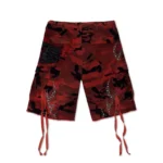 Red Studded Hellstar Cargo Shorts - Image 2
