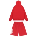 Red Syna World Logo Hoodie and Short Set - Image 2