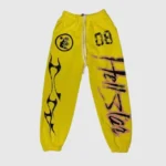 Yellow Hellstar Flame Flare Sweatpants
