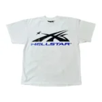 Blue and White Hellstar Gel Sport Logo T-shirts