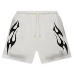 White Hellstar Studios Flame Shorts