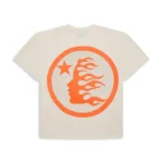 White/Orange Hellstar Records Classic T-Shirt - Image 2