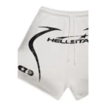 White and Black Hellstar Warm-Up Shorts - Image 3