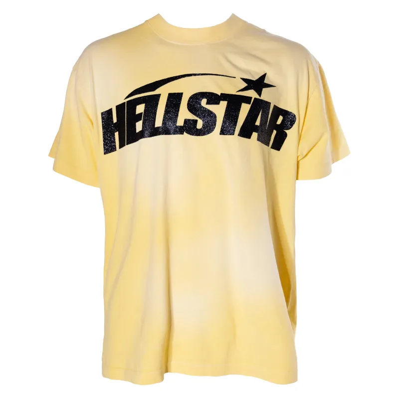 Yellow-Hellstar-Classic-Black-Glitter-Logo-T-Shirt-Hellstar-Studios.webp Yellow/Black Hellstar Classic Glitter Logo T-Shirt - Image 1