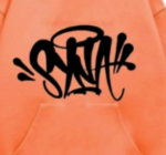 Orange Syna World Graphics Hoodie - Image 2