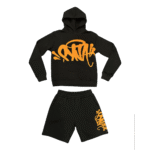 Black/Orange Syna World Hood Twinset Short Set