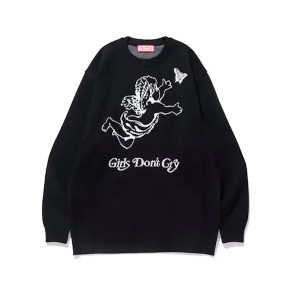 Black/White Girls Don’t Cry Angel Logo Knit Sweater