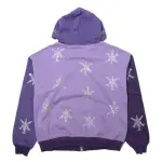 Unknown London Panel Mix Dagger Rhinestone Zip-Up Hoodie – Lila - 2