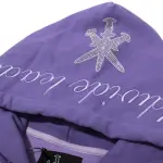 Unknown London Panel Mix Dagger Rhinestone Zip-Up Hoodie – Lila - 3