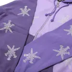 Unknown London Panel Mix Dagger Rhinestone Zip-Up Hoodie – Lila - 4
