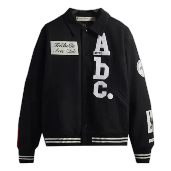 Anthracite Black Advisory Board Crystals X Kith Tribeca Arts Club Varsity Jacket