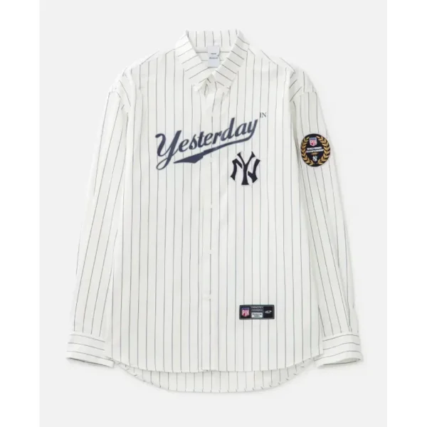 Baseball Stripe Button-Up Shirt