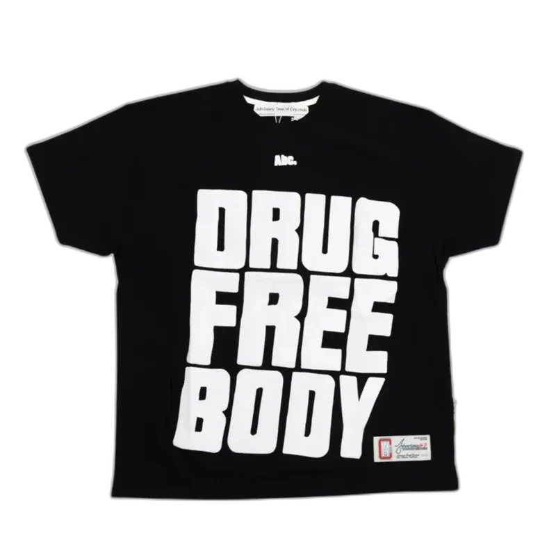 Black Abc Drug Free Body T-Shirt