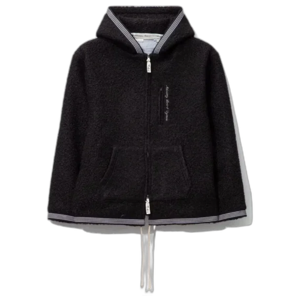 Black ABC Fuzzy Wuzzy Bear Zip-Up Hoodie