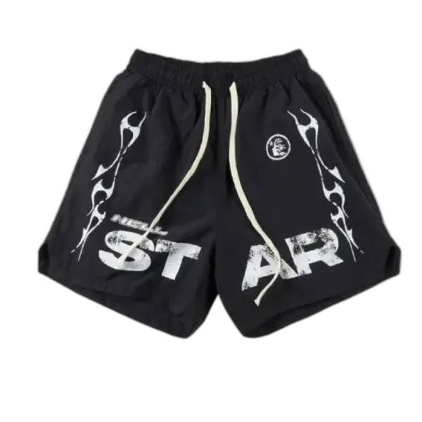 Black Hellstar Studios Flame Shorts