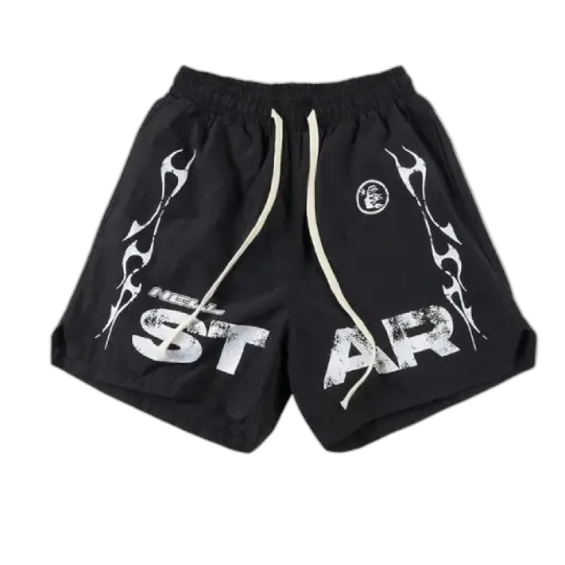 Black Hellstar Studios Flame Shorts