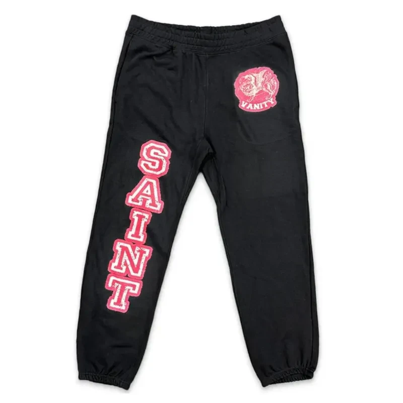 Black/Red Saint Vanity Varsity Logo Sweatpants