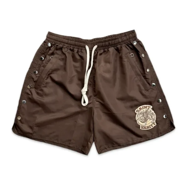 Brown Saint Vanity Logo Nylon Shorts