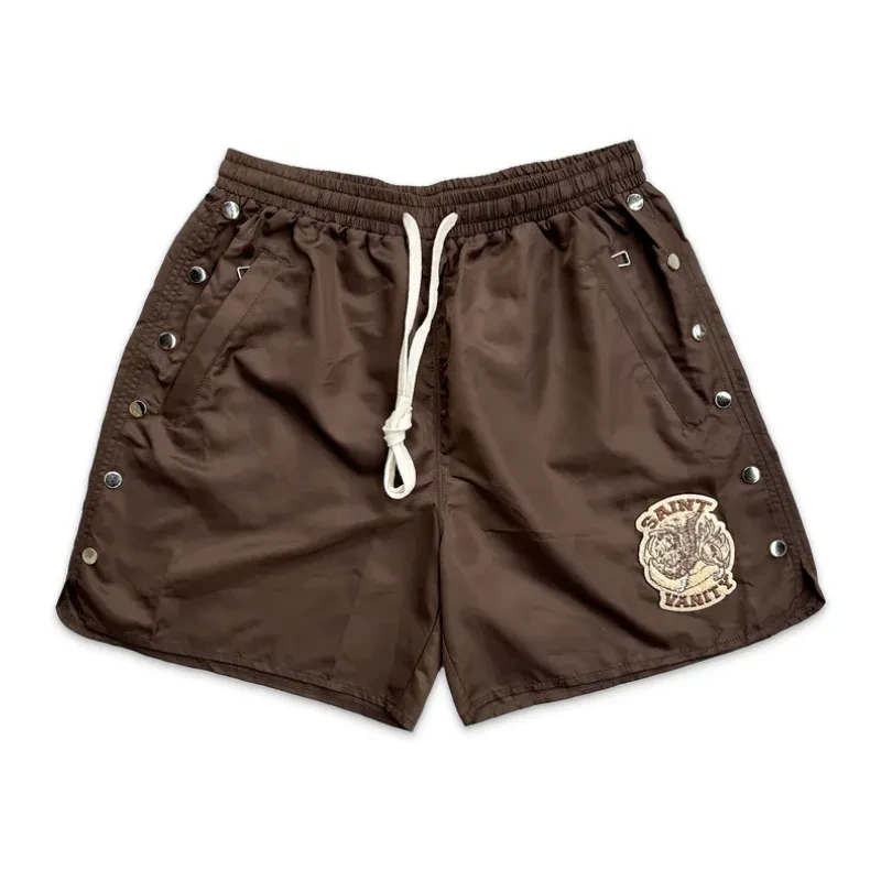 Brown Saint Vanity Logo Nylon Shorts