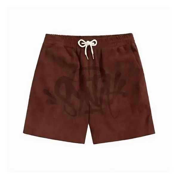 Brown Syna World Corduroy Drawstring Shorts