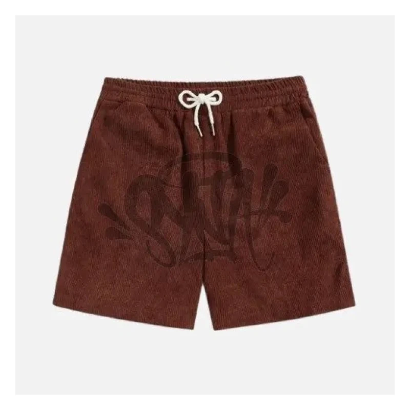 Brown Syna World Corduroy Drawstring Shorts