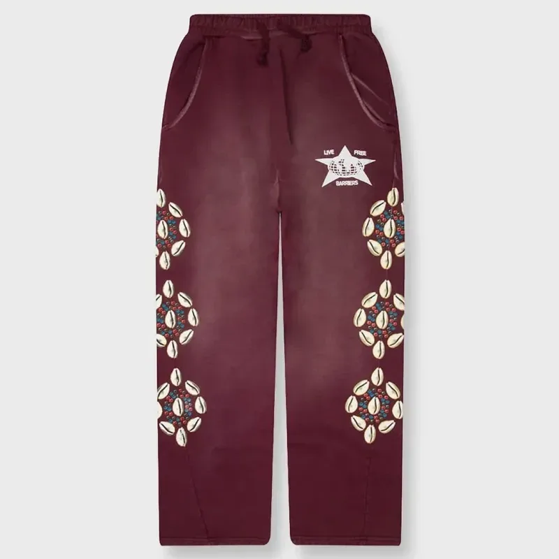 Cowrie Shell Sweatpant - Maroon