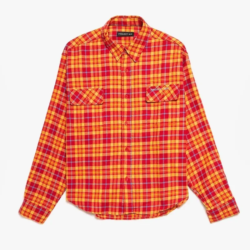 Cropped Wrap Checked Shirt