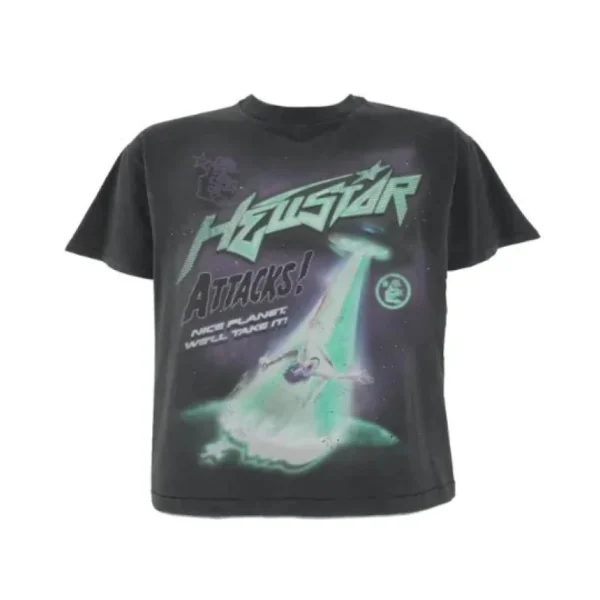 Green and Black Hellstar studios Attacks T-shirt
