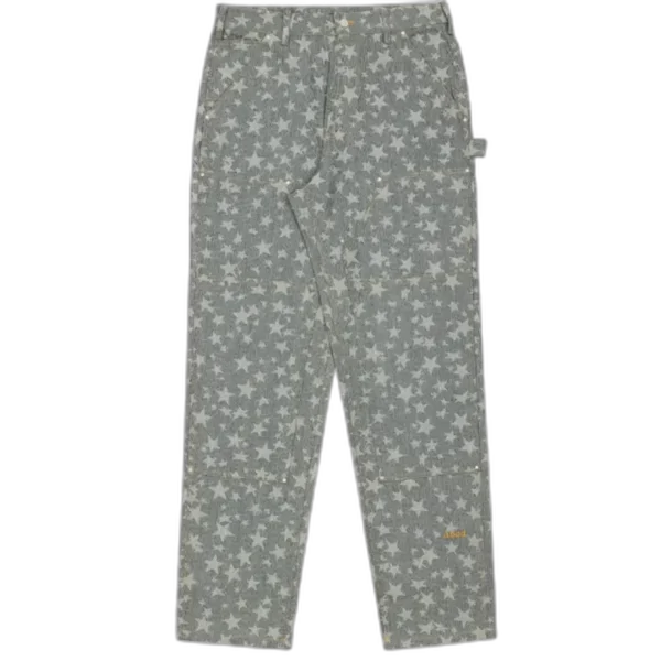 Grey ABCD Crystal Rivet DBI Knee Pant