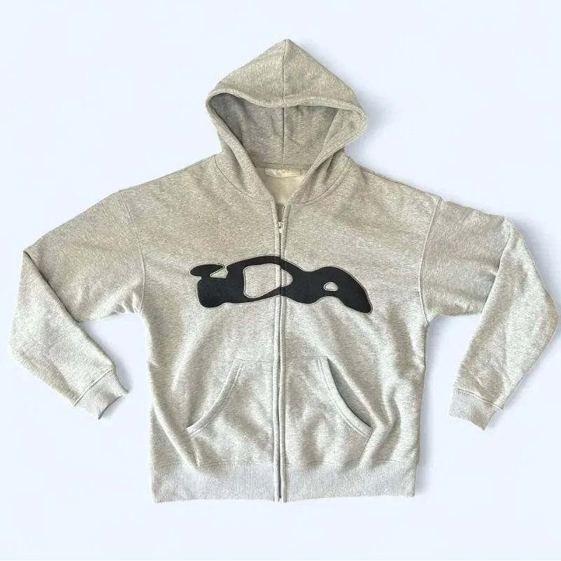 Grey And Black Ida Supply Zip-Up Hoodies