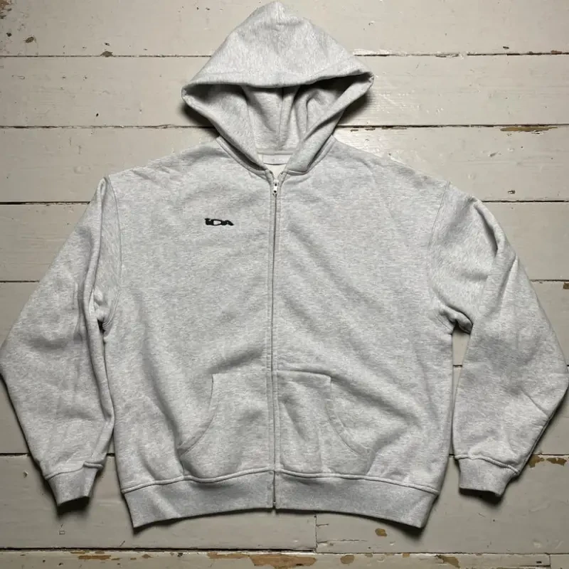 Grey Ida Supply Logo Zip-Up Hoodie