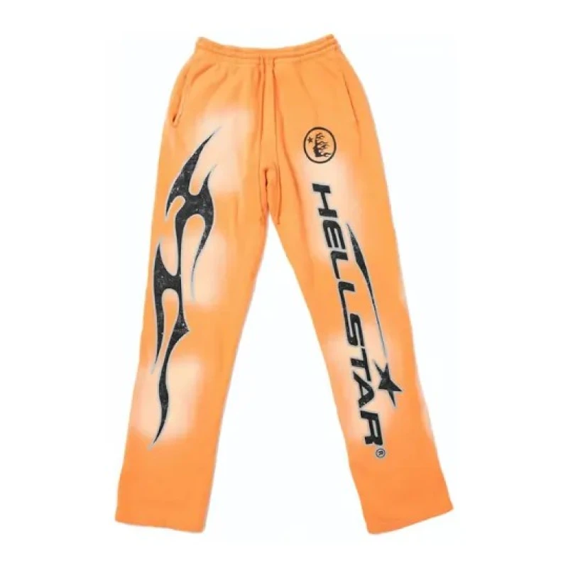Hellstar Fire Orange Flare Bottom Sweatpants