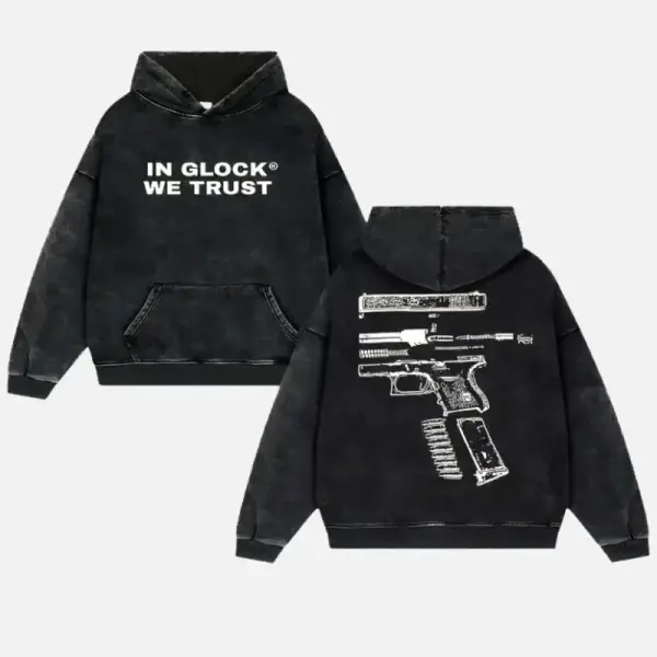 In Glock We Trust Hoodie Black/White