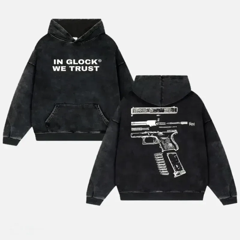 In Glock We Trust Hoodie Black/White